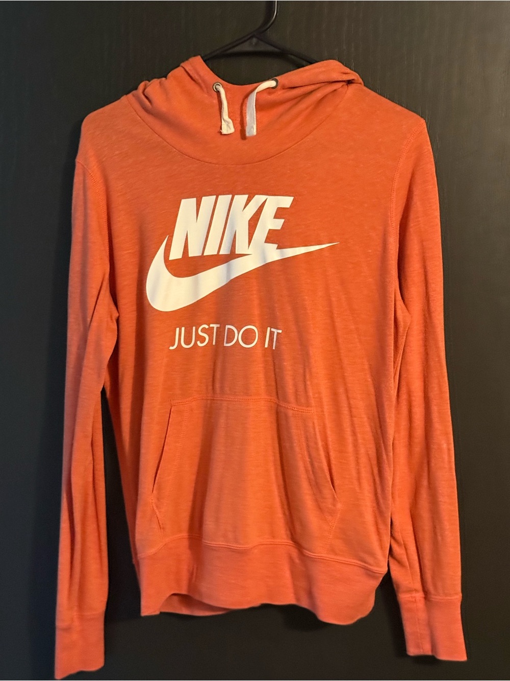 Nike Orange Pullover Hoodie with White Logo